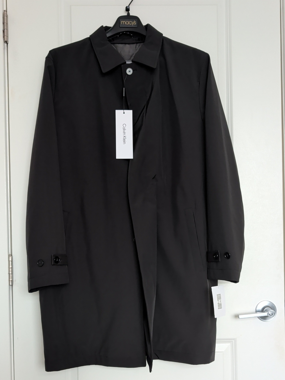 Calvin Klein Men's Black Raincoat NWT